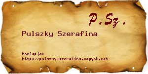 Pulszky Szerafina névjegykártya